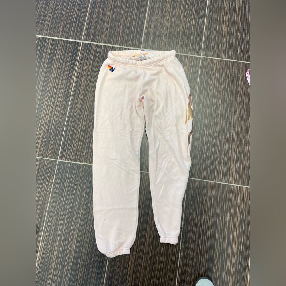 Aviator Nation Sweatpants With Gold Lightning Bolt